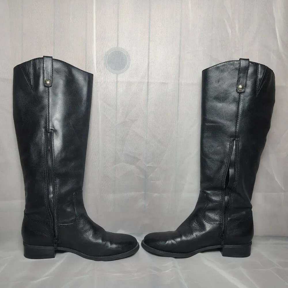 Inc International Concepts Fawne Black Leather Riding Boots Kneehigh Womens 8M